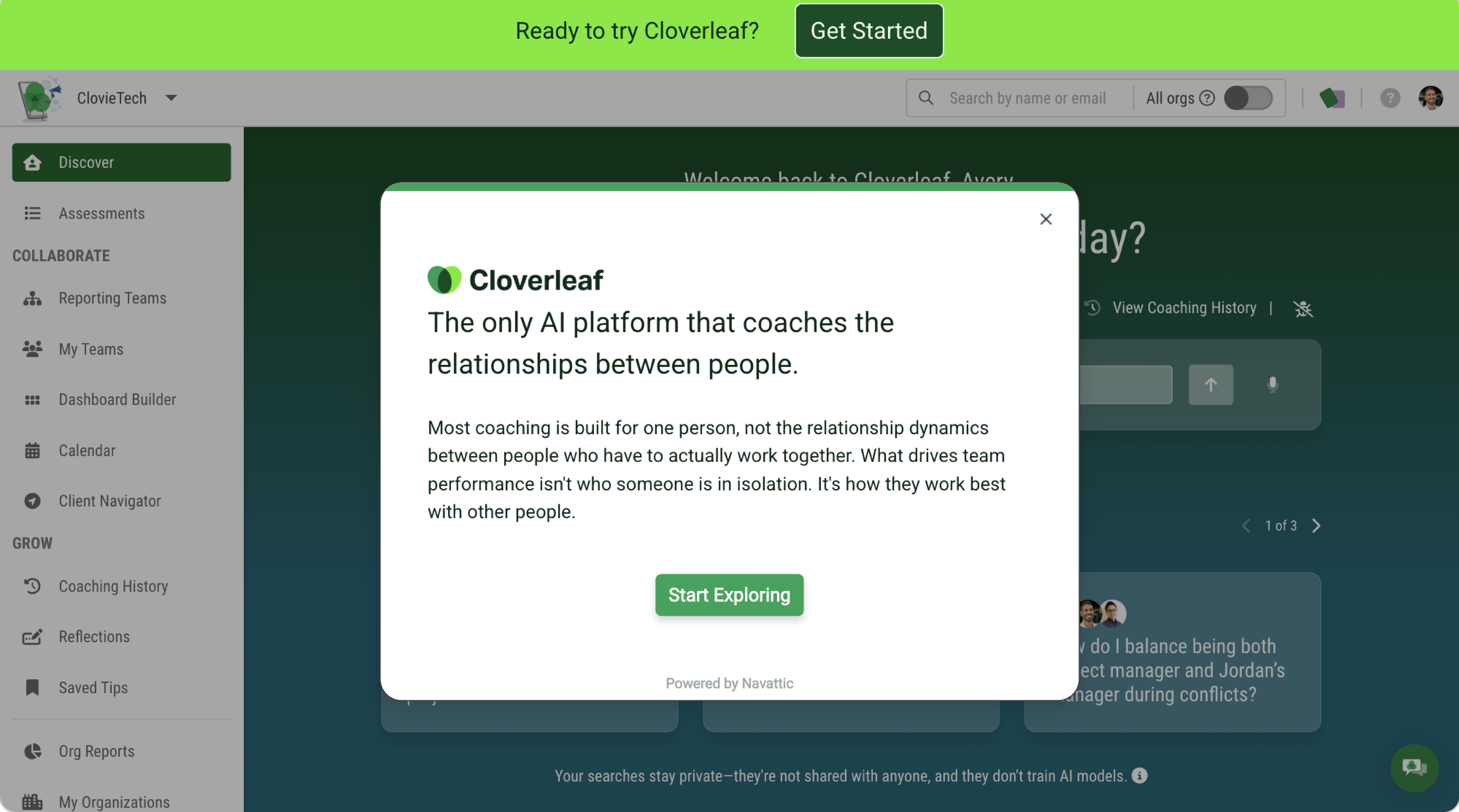 Cloverleaf interactive demo preview — click to explore